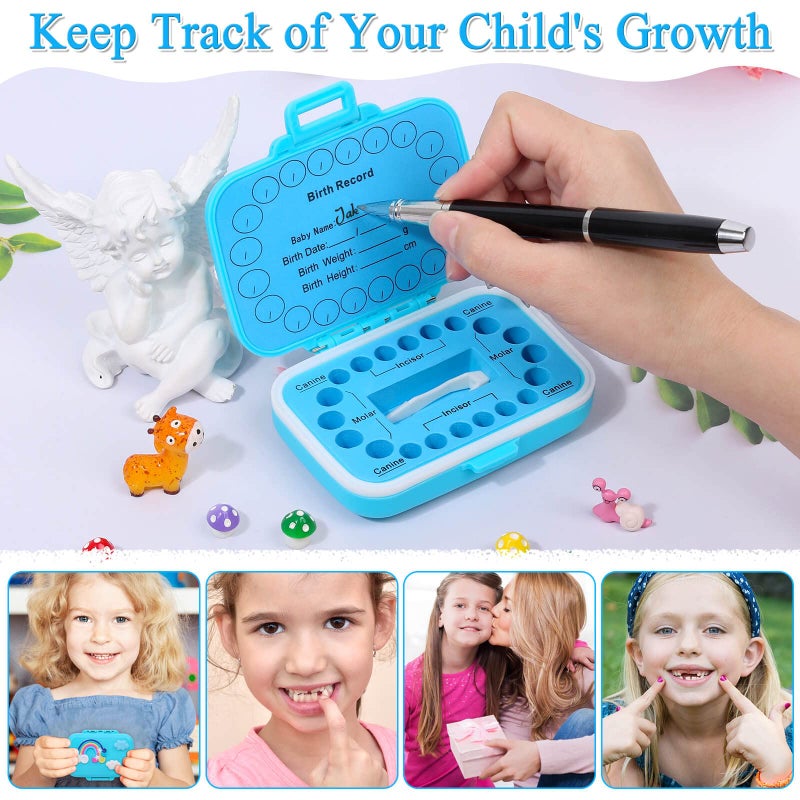 Caffox Tooth Holders for Kids Keepsake  Baby Teeth Keepsake Box  Tooth Saver  Tooth Container for Lost Teeth  Teeth Storage Holder for Tooth Fairy (Blue) - Image 4